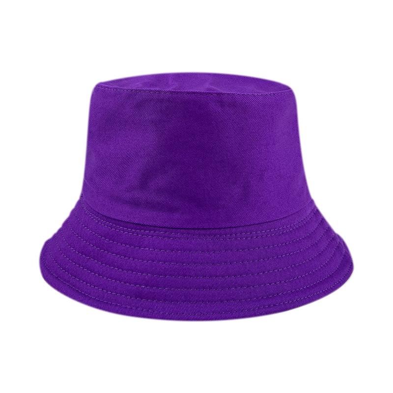 Pure cotton high quality double-sided fisherman hat Korean version face slim basin hat sun protection bucket hat embroidery