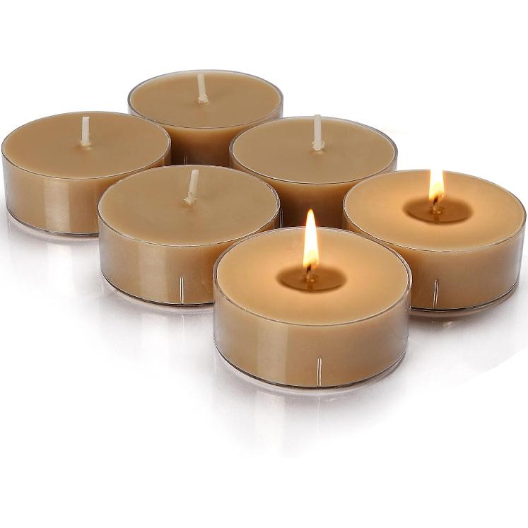 Scented Tealight Candles, Natural Soy Tea Lights Candle with Coffee Essential Oil, Handmade Extra-Large Tealights - 8 Hours Long Burn Time for Home