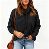 Women's Fashion Casual Long Sleeve Color High Neck Sweatshirt