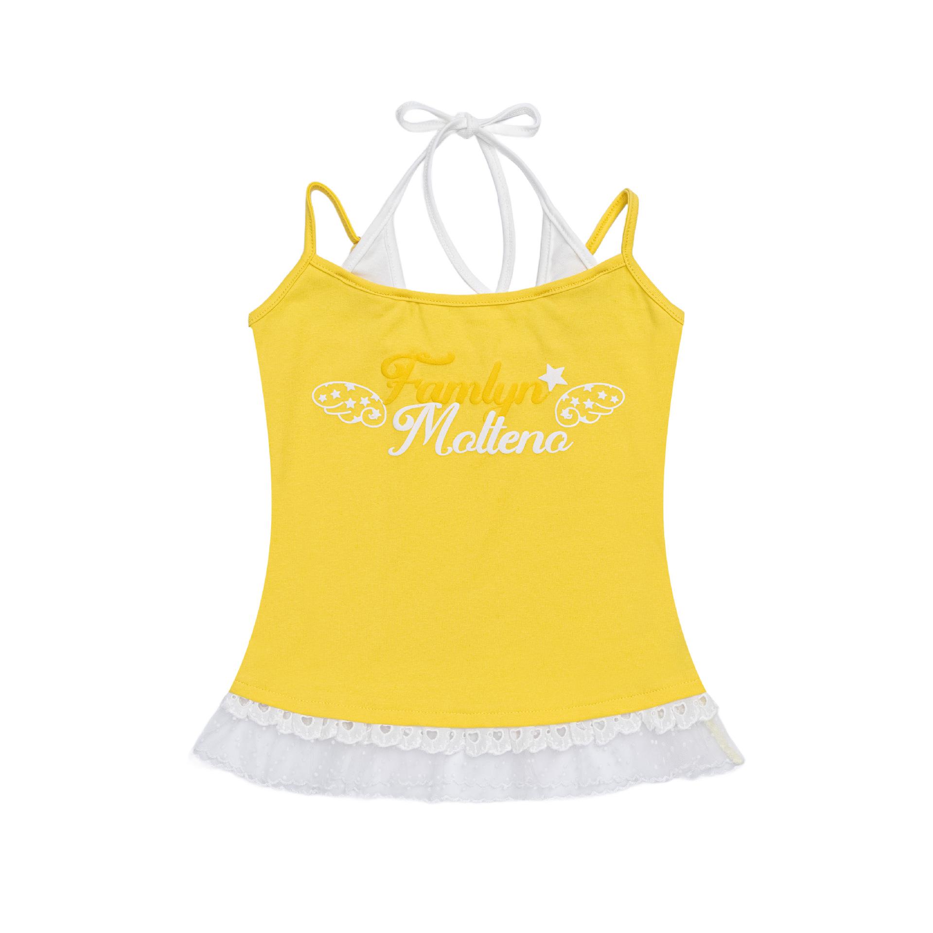 

Free Shipping: Cute American Print Summer Vest for Women Small жёлтый