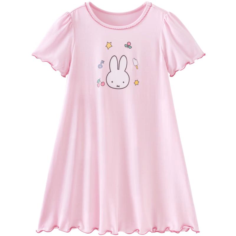 Minibala Miffy Co-branded Girls  Breathable Modal Sleep Dress 140