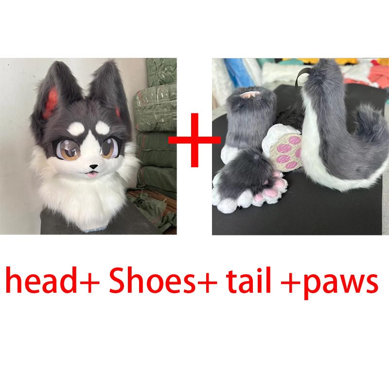 Fursuits head cheap animal head costume cat  furry head kemono cute dog head costume Halloween role-playing costume