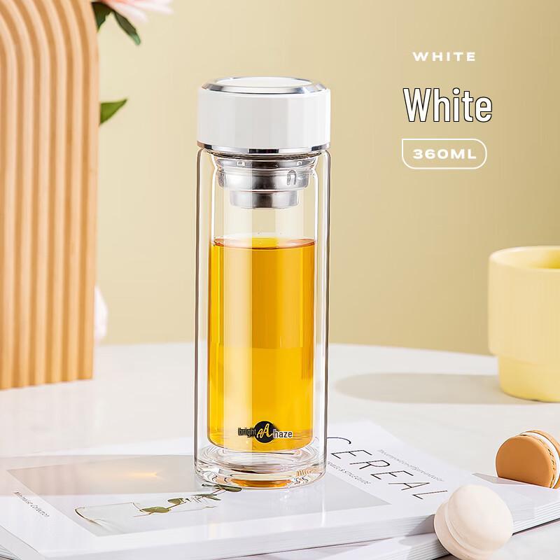 Portable Double-Wall Glass Tea Infuser Bottle