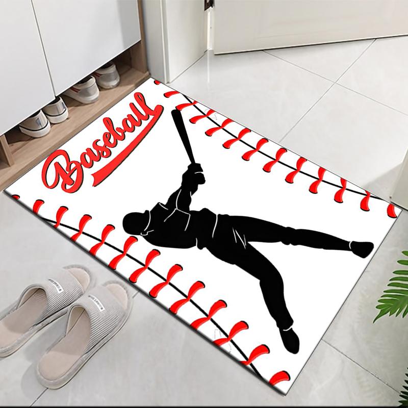 Baseball Printed Carpet, for Office Chair Living Room Bedroom Kitchen Room Decor Gifts.