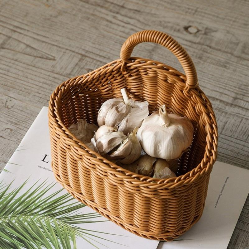 Versatile Hanging Storage Organizers Basket Sturdy PP Weave Wall Mounted Accessory for Home Decoration and Office Use