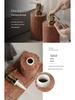 DecoTalk Wabi-sabi Red Travertine Bathroom Washbasin Set with Aromatherapy Tissue Box Tray