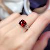Stylish Imitation Natural Mozambican Garnet Ring, Princess Square Diamond Royal Blue Open Colored Treasure Ring