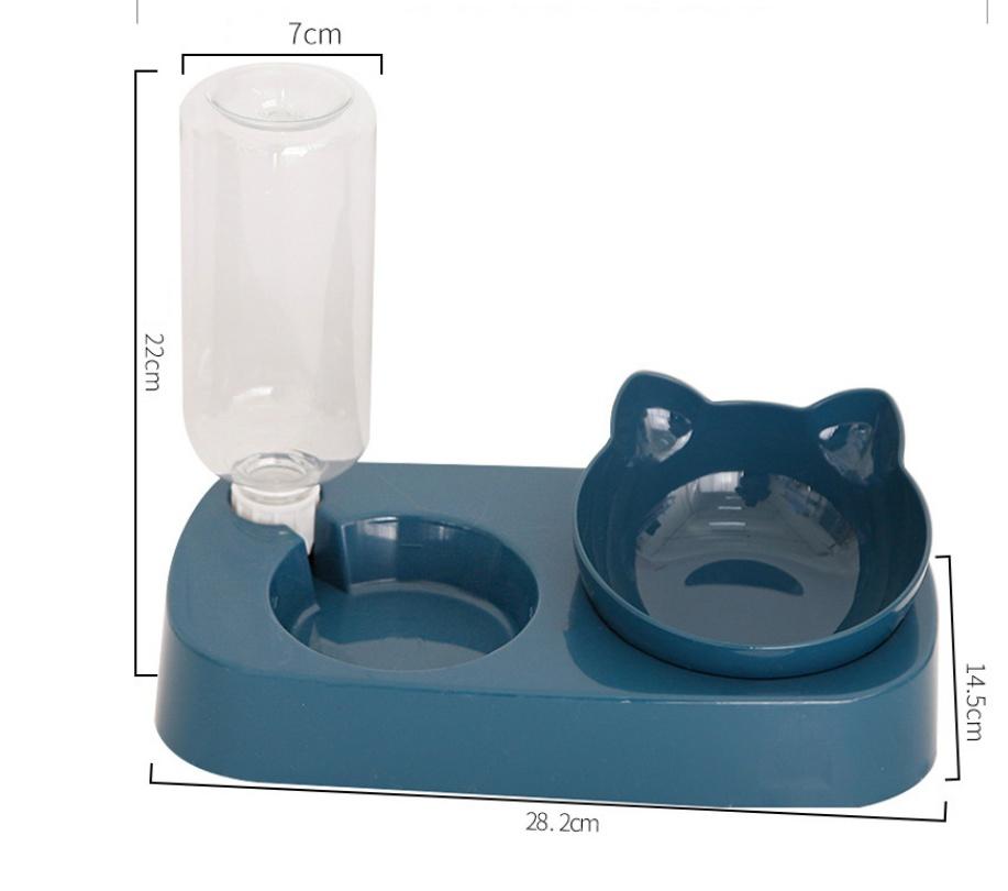 Elevated Double Cat Dog Bowls Pet Food and Water Bowl with 15°Tilted Raised  for Cats Small Dogs and Other Small Animals