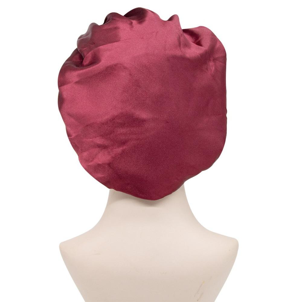Elastic Satin Bonnet Hat Adjustable Head Wrap New Hair Bonnet Hat  for Men Women