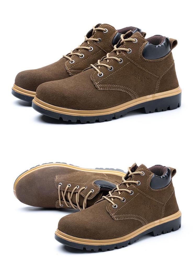 High-Top Slip-On Steel Toe Cap Work Shoes - Anti-Smash & Puncture Resistant, Lightweight, All-Season.