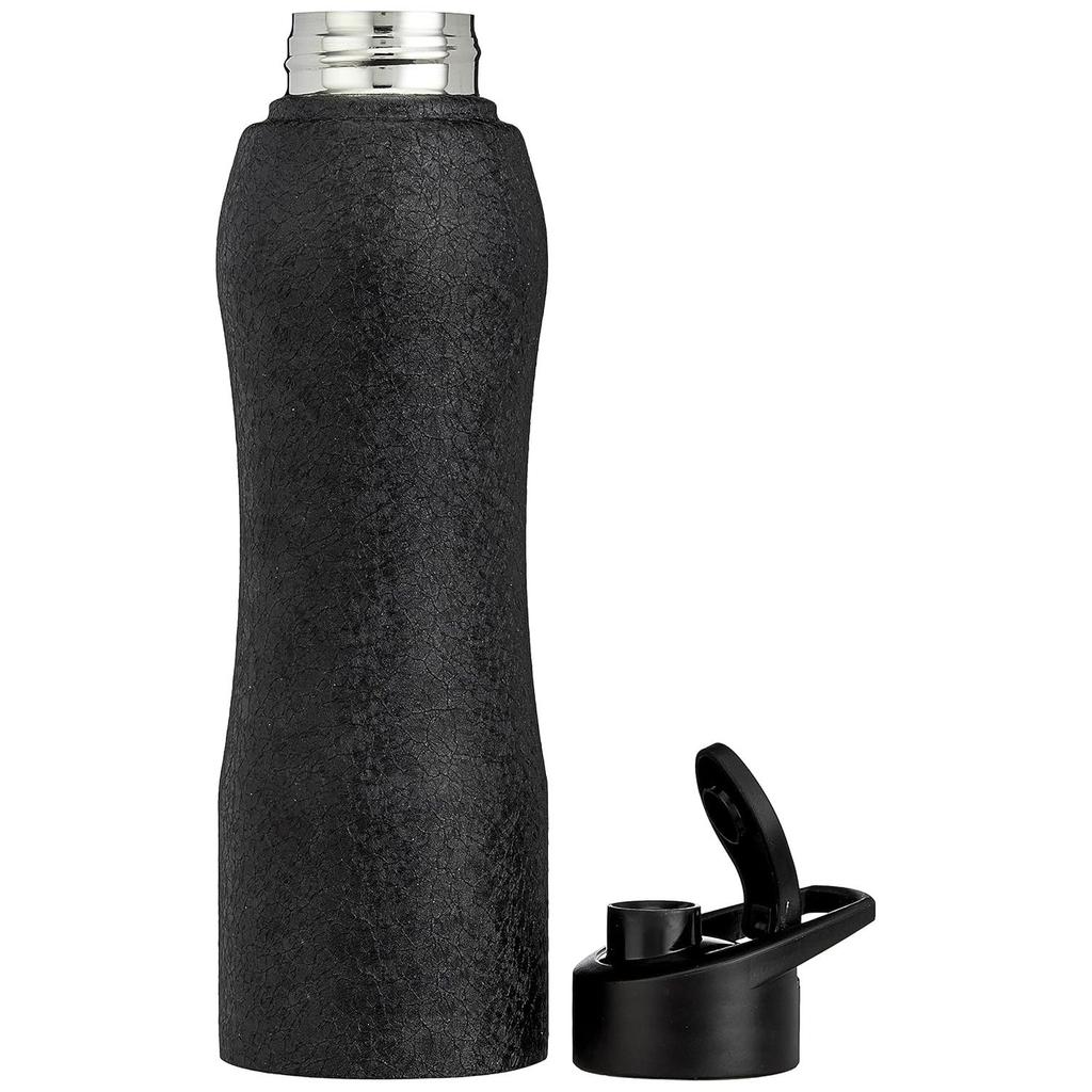 Stainless Steel Water Bottle with Hand Grip and Sipper, Set of 2 | Leak-Proof | BPA Free | 1000 ml (Black)