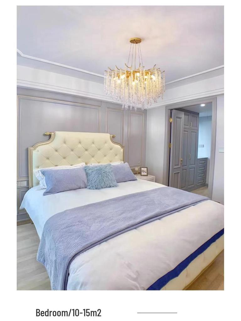 French Modern Crystal Branch Chandelier - Luxury Living Room Light