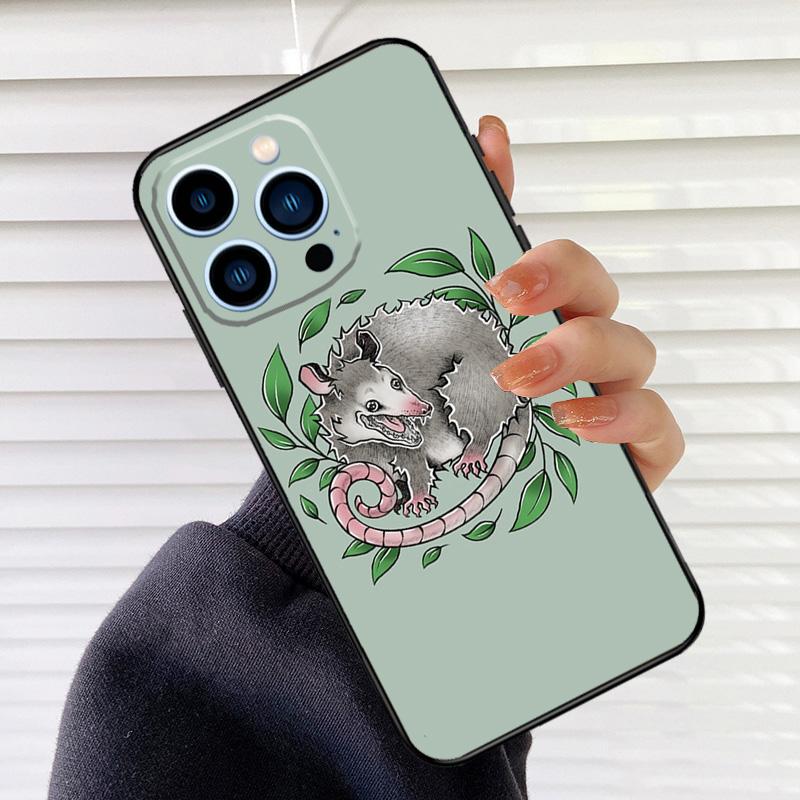 Cottagecore Opossums Handyhülle Für iPhone 17 16 15 14 11 12 13 Pro Max Mini 15 16 Plus 16e 17Air Hülle Fundas