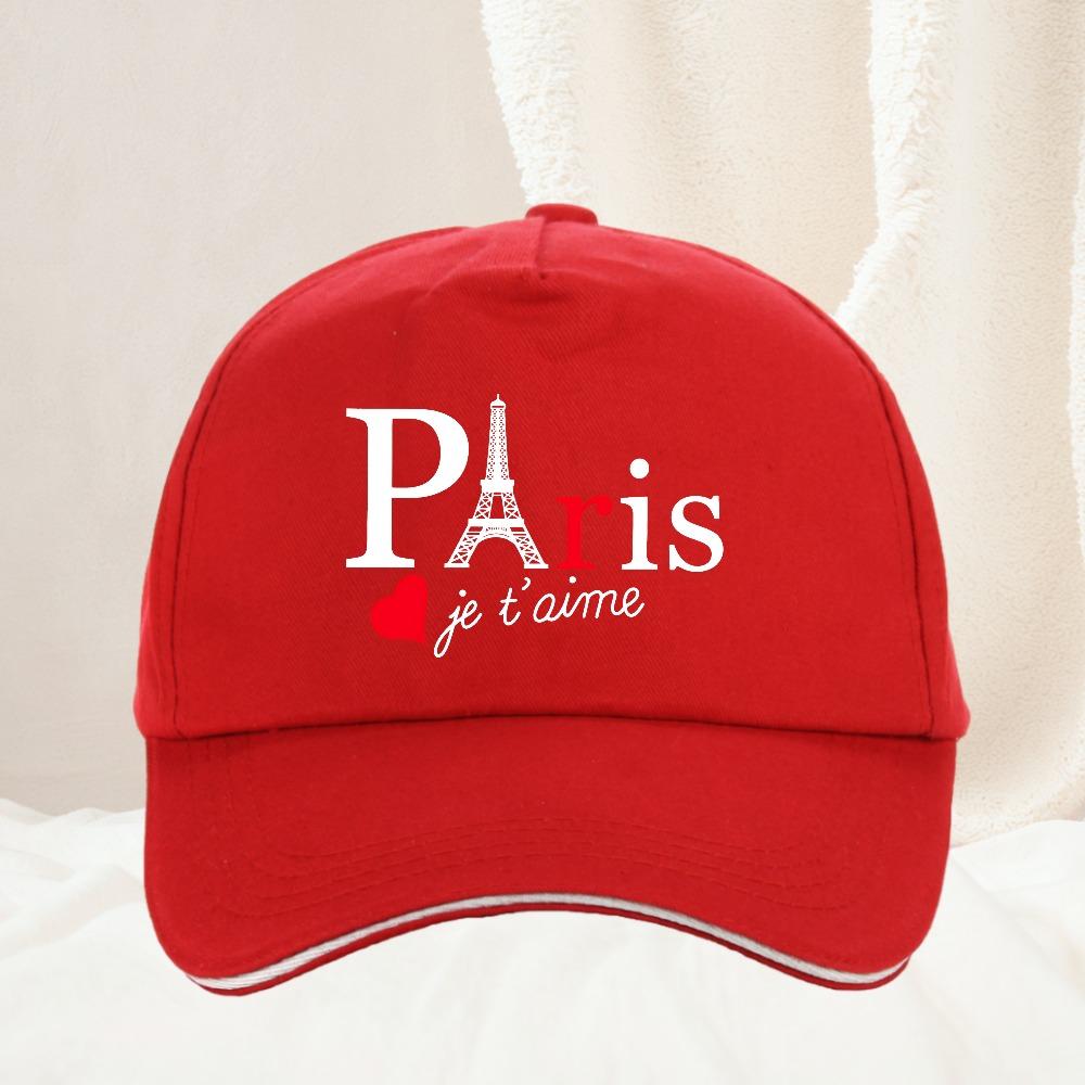 Paris Eiffel Tower I Love You Adjustable Baseball Cap Polyester Casual Outdoor Travel Unisex Adult Travel Hats Adjustable