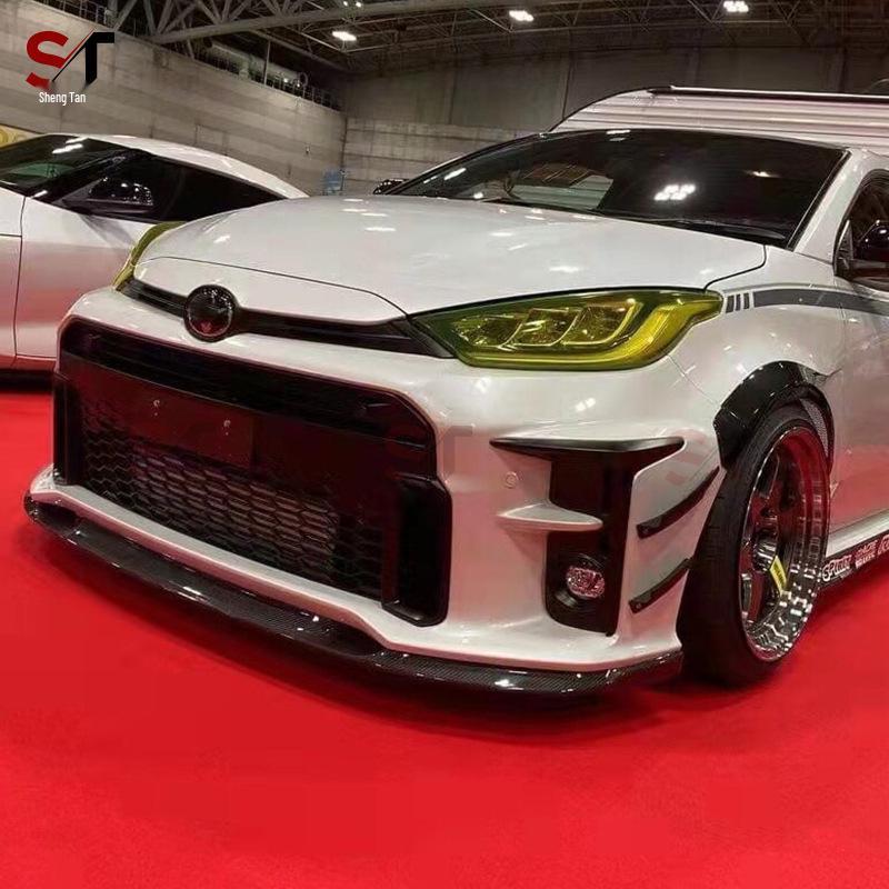 Toyota GR Yaris Carbon Fiber Front Bumper Lip Splitter Chin Diffuser Modification