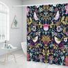 Vintage Garden Art Floral Shower Curtain, Heavy Weight Fabric, Washable Bath Curtains For Bathroom