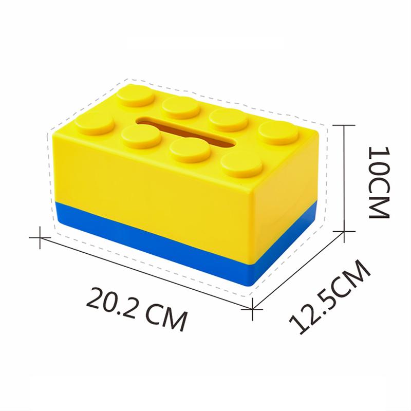 Double Color Building Block Tissue Box with Spring Wall Mounted Tissue Holder for Bathroom Kitchen Home Tissue Case Organizers