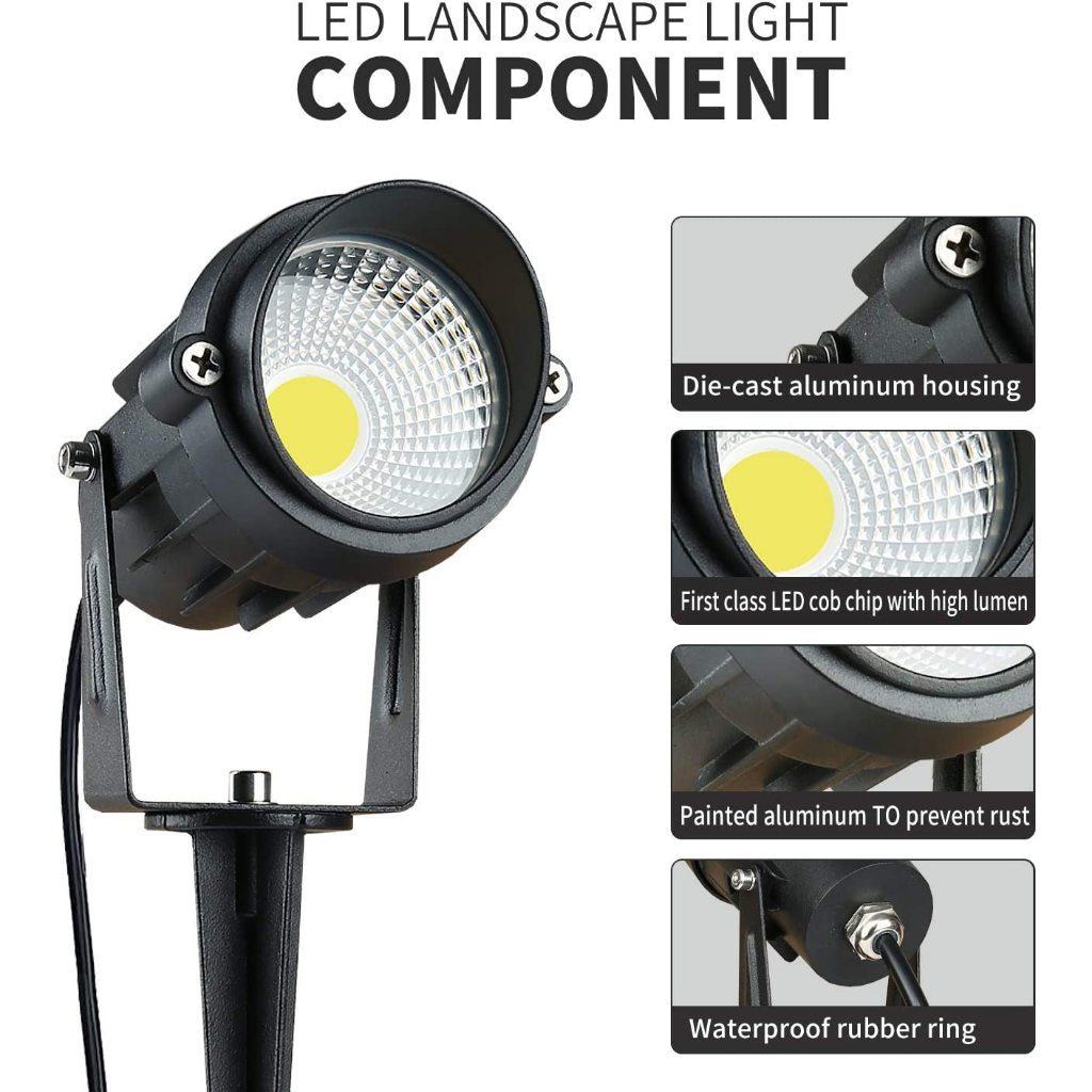 12W 3000K Niedervolt-Gartenleuchten LED Warmweiß Außenbeleuchtung Wasserdichter Außenbereich Gartenweg Strahler