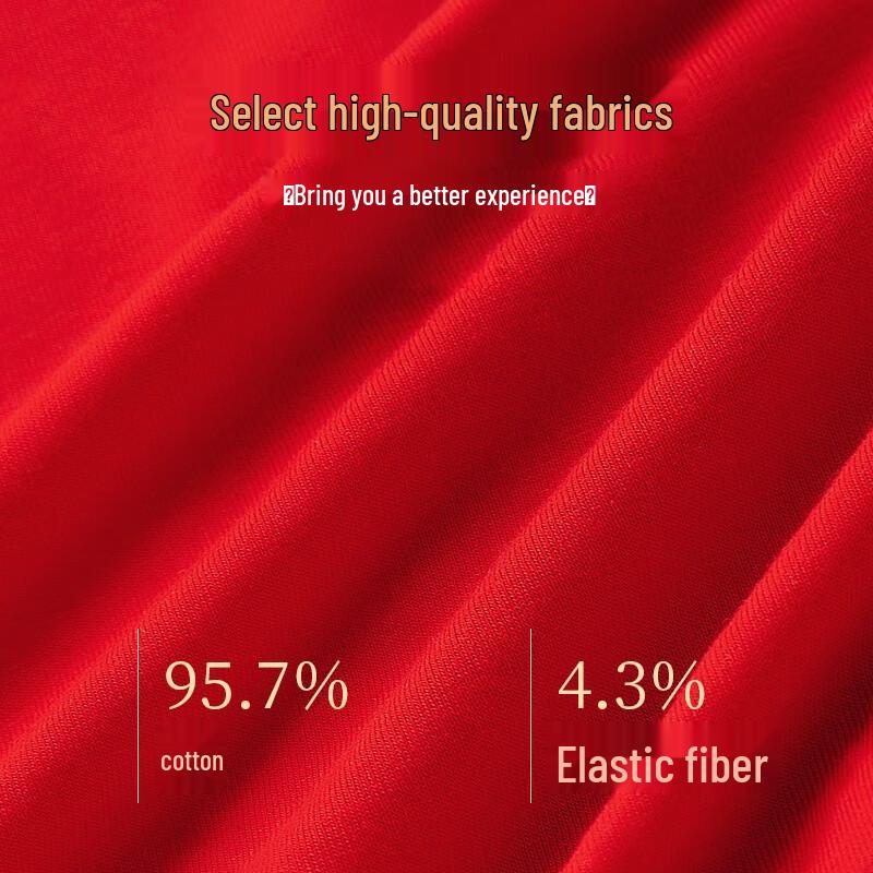 Langsha Women's Lucky Red High-Waist Antibacterial Briefs 4-Pack