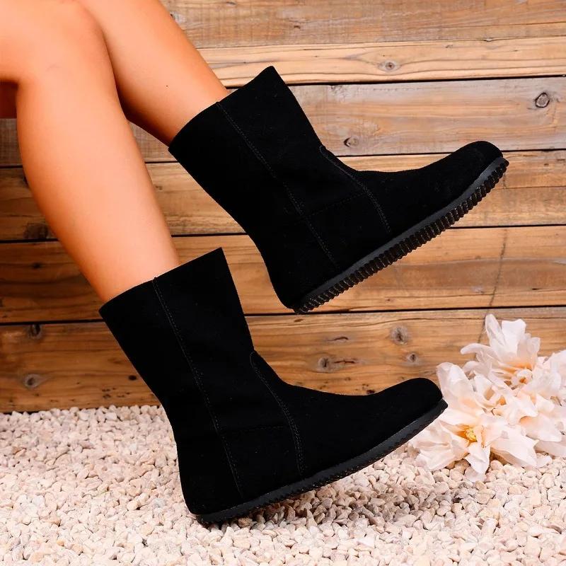 Damenschuhe 2025 Marke Mid-Calf Damenstiefel Mode Slipper Freizeitschuhe Damen Hot Sale Übergröße Einfarbige Schuhe für Damen