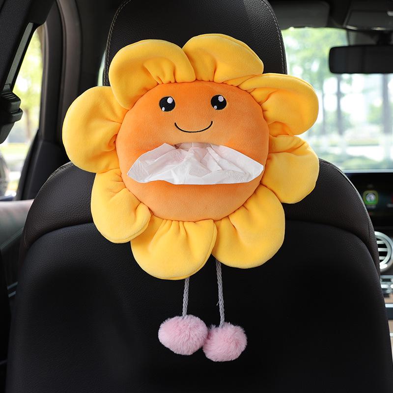 Creative Cartoon Car Plush Tissue Box - Hanging or Armrest Style