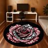 1pc Rose Pattern Round Chair Mat Office Area Rug - Non-Slip, Floor Mat for Office, Bedroom, and Indoor Decor P127117