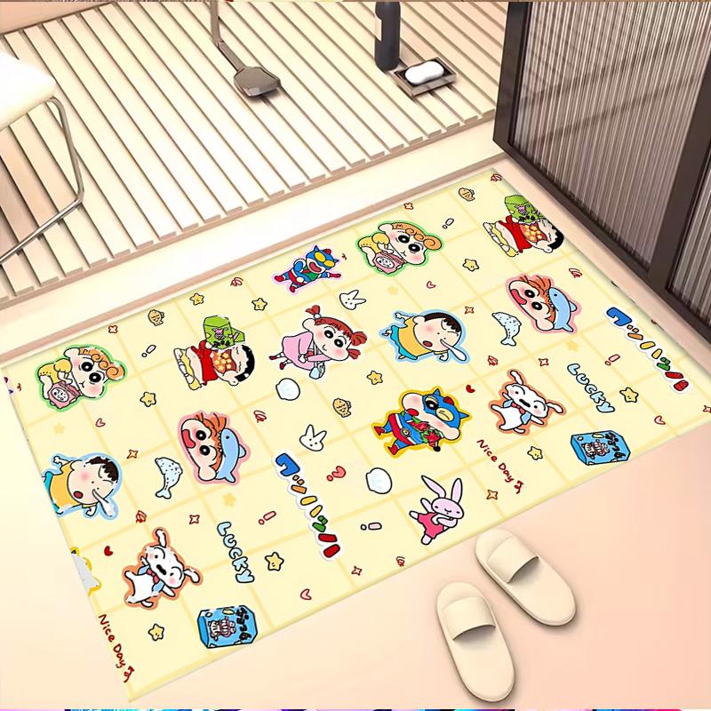 Crayon Shin Print Rug, Washable Floor Carpet, For Entryway Dorm Laundry Room Office Study, Home Decor Birthday Christmas Gift