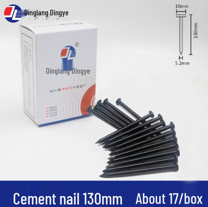 High-Strength Black Steel Nails for Concrete, Picture Hanging & Advertising
