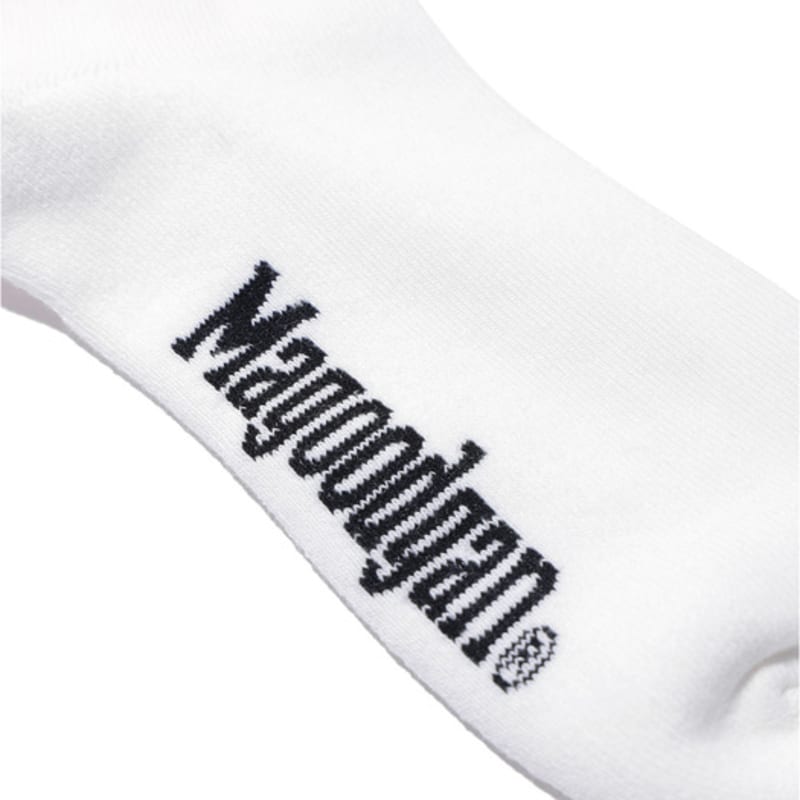 MAGOODGAN Athletic 9401 Logo Embroidered Off-White Sports Socks