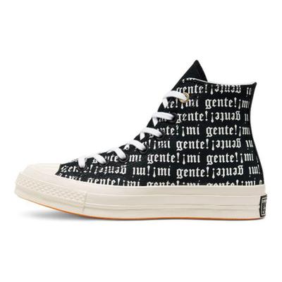 Tela Anni '70 Stampa Integrale Vintage Antiscivolo Resistenti Scarpe da Skate High Top Unisex Sneakers Bianco Nero 168697C