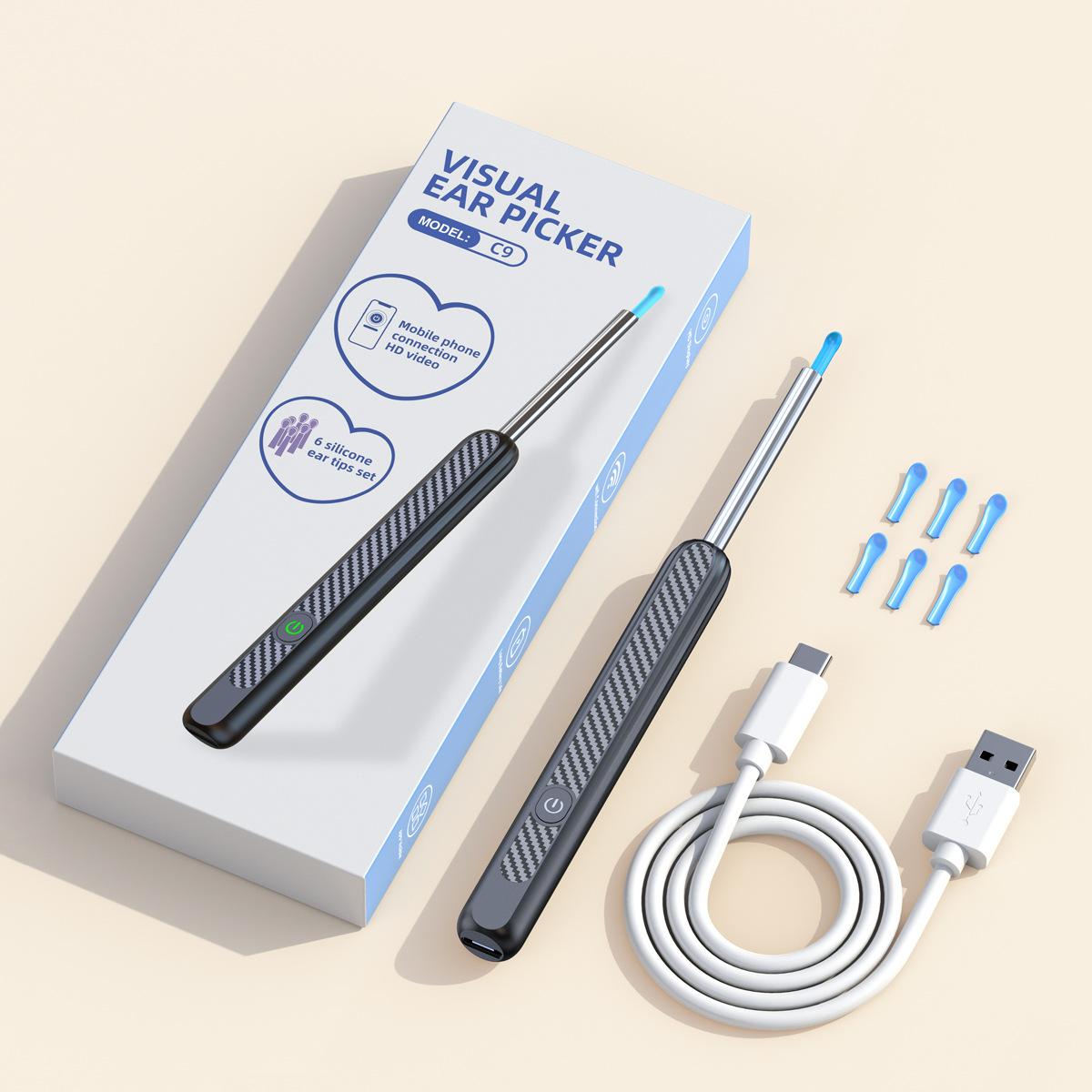 Wireless Ear Wax Removal Tool with Camera Ear Pick Rechargeable Ear Cleaner 8 Megapixels Check Camera with Spoon
