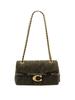 Tabby 26 Schultertasche Gestepptes Wildleder Olivgrün Goldene Beschläge Kette Damen Umhängetasche, Lässig Täglich Geschäftsreise Pendeln CW620-B4OL