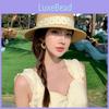 French Elegant Straw Hat With Wide Brim For Summer Sun Protection