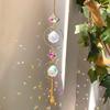 Pegador de Sol de Cristais Coloridos, Pegador de Sol Pendurado com Corrente, Ornamento de Sino de Vento com Bolas de Cristal para Janela Casa Jardim Dia de Natal Festa Casamento