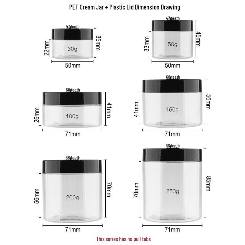PET Transparent Wide-Mouth Cream Jar for Masks