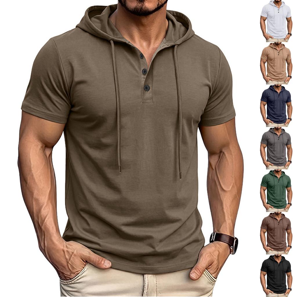 Herren Polohemden Kurzarm Mit Kapuze Klassische Passform Polohemden für Herren Stilvolle T-Shirts für Herren Übergroße T-Shirts für Herren