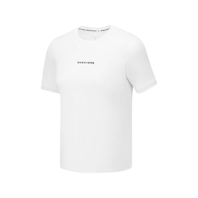 Skechers Comfortable Soft Round Neck Short Sleeve Regular T-Shirt Women tops Bright-White P225W157-0019 S