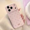 Cute Pink Bow Candy Color Soft Heart Relief Side Phone Case For iPhone 11 12 13 14 15 16 17 Pro Max 14 Plus Shockproof Cover
