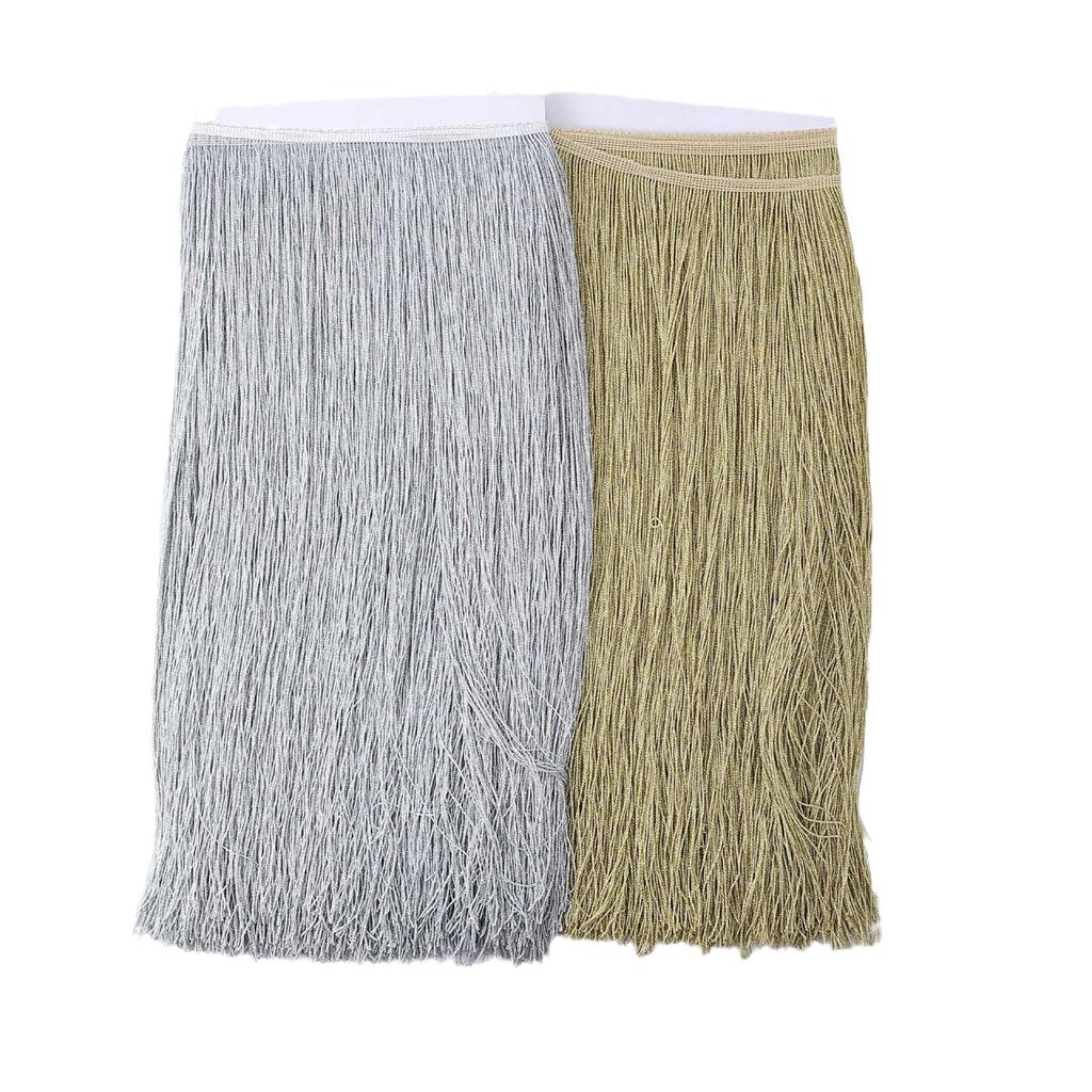 50Cm Gold Polyester Fringed Row Beard Latin Dance Dress Decorative Diy Dress Fringed Lace Clothing Accessory