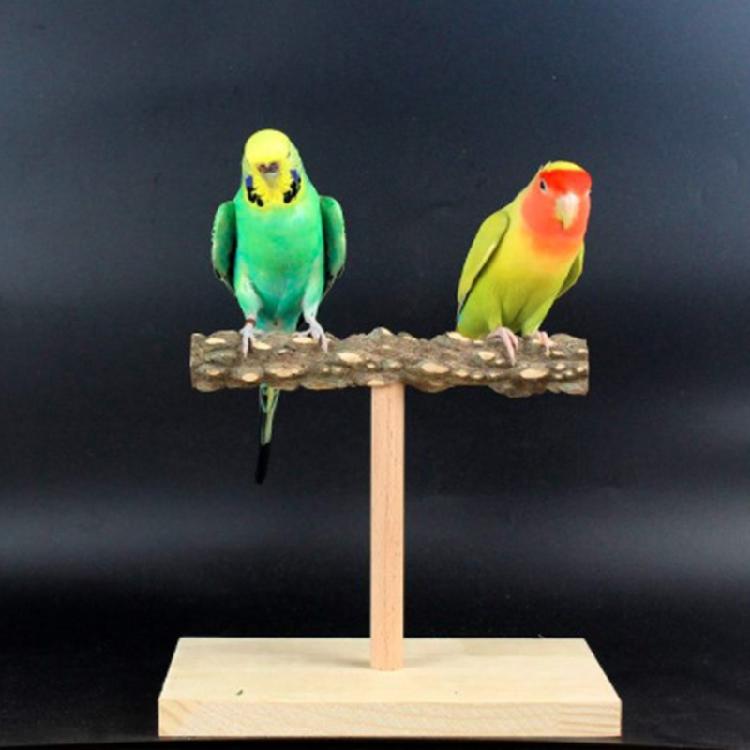Vogelständer Naturholz Tischplatten-Sitzstange mit Sockel Trainingsspielzeug Käfigzubehör