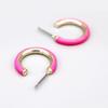 BONBEAU Blsom Color Epoxy Hoop Earrings Vivid Neon Color Point Simple Hoop Earrings