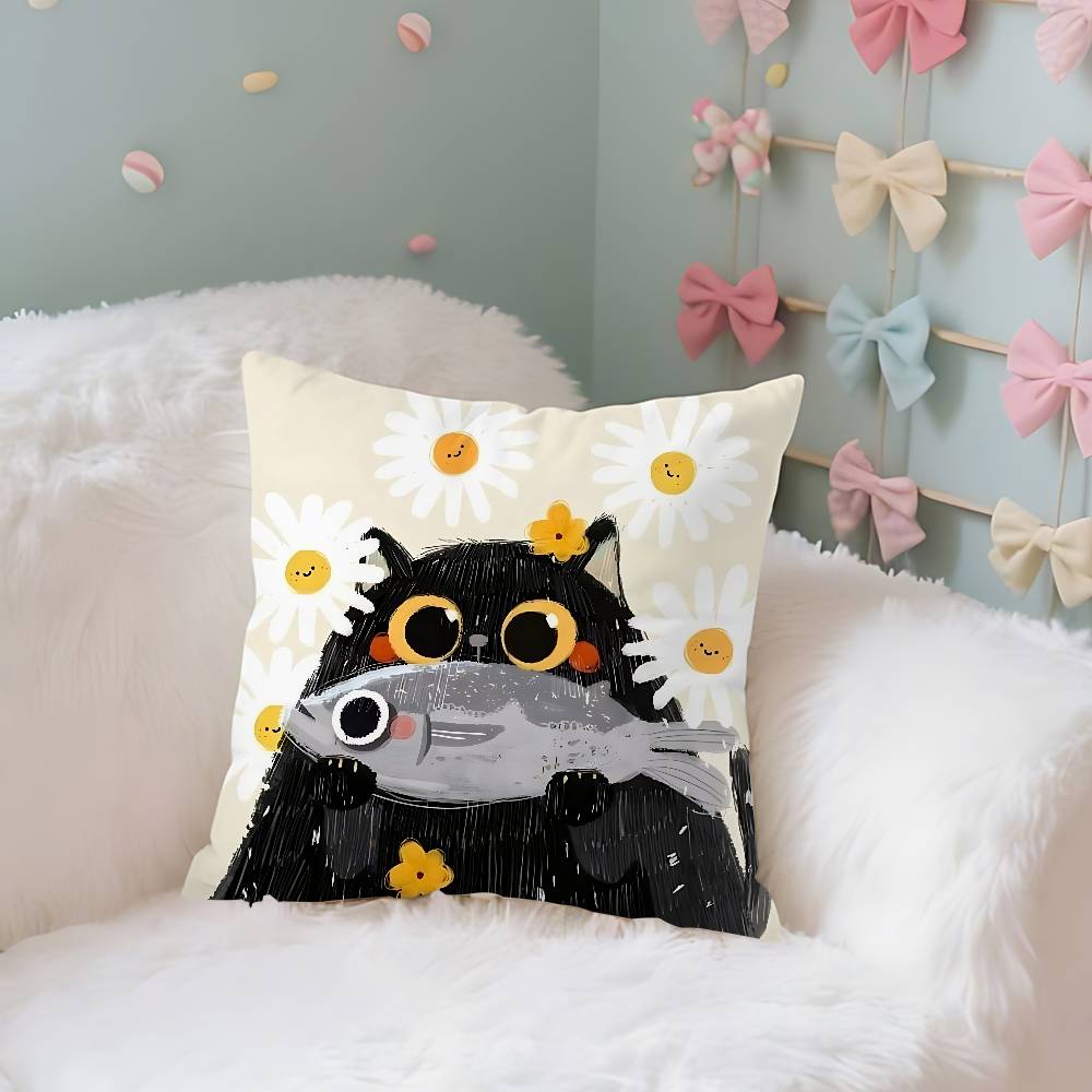 

Henri Matisse Cat Pillow Case Throw Pillow Cover Nordic Vintage Style Cushion Covers Home Living Room Sofa Couch Seat 16x16Inch