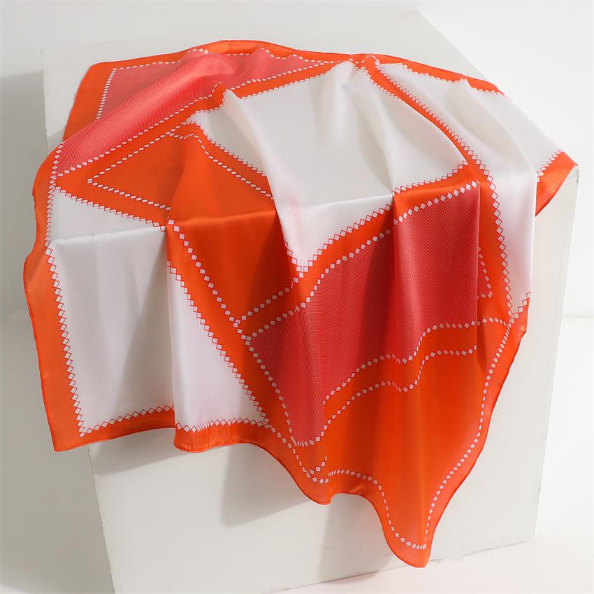 New geometric color matching simple square scarf spring and summer simulation silk temperament versatile polka dot silk scarf women's thin scarf sunsc