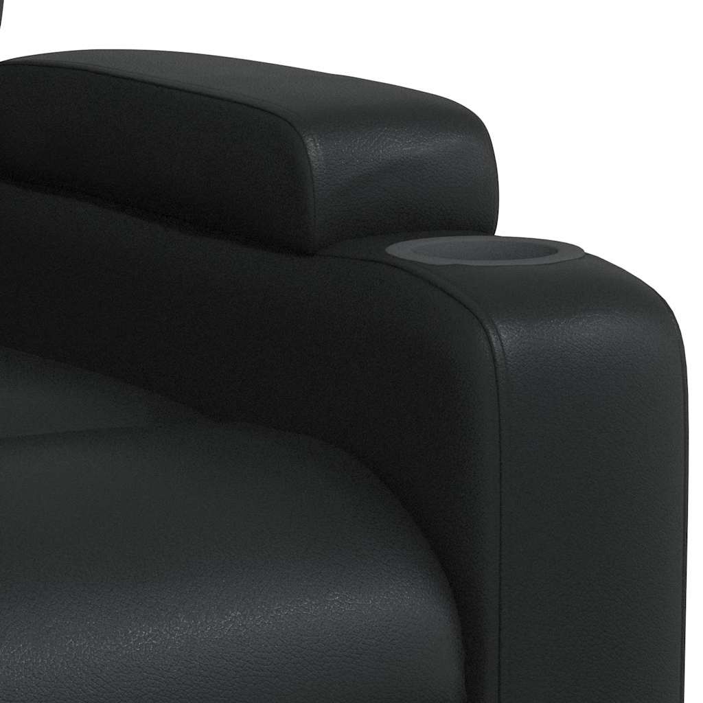 Recliner Chair Black Faux Leather