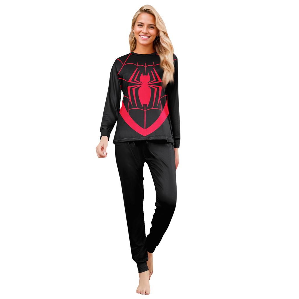Long Sleeve Top and Pants Set Comfortable Homewear with Printed Design Suitable for Family Matching Pajamas Soft Fabric Loungewear