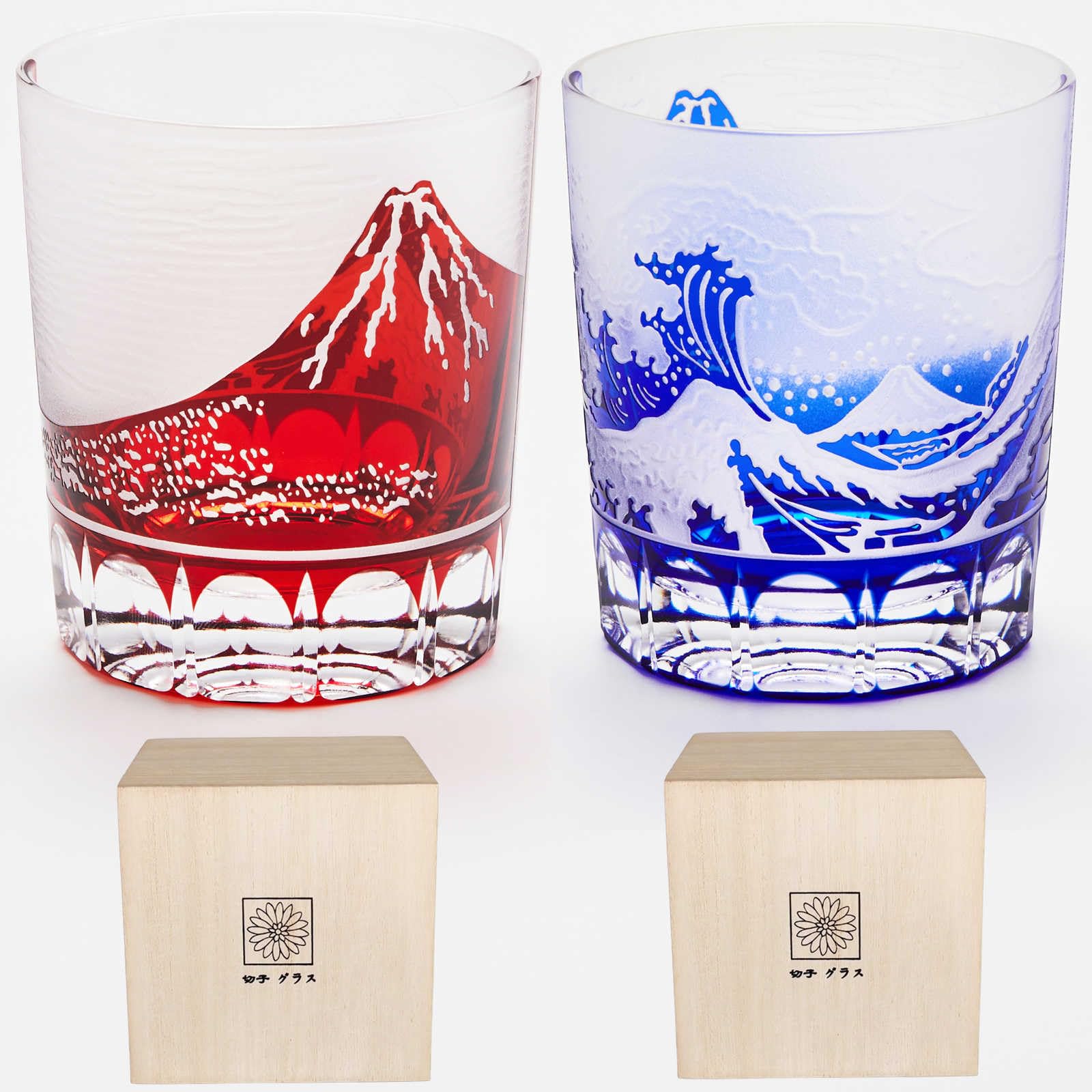 

LUGUFON Kiriko Mount Fuji Rock Fuji Wave Fuji Handcrafted by Comes in a Paulownia Wood Perfect for Cold and Stylish and Perfect for and 260cc Popular