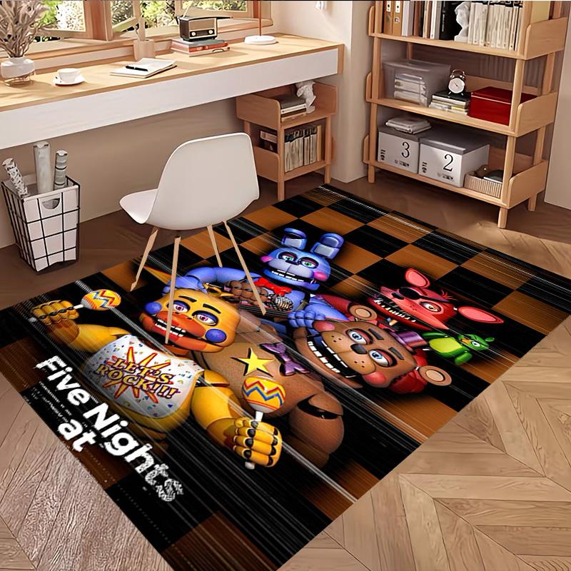 Tappeto Stampato Five Nights at Freddy's, Tappeto da Pavimento Lavabile, Per Ingresso, Stanza del Dormitorio, Lavanderia, Ufficio, Studio, Decorazione per la Casa, Regalo di Compleanno, Natale