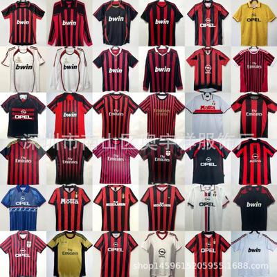 AC Milan Retro Voetbalshirt Klassieke Editie Gepersonaliseerde Nummerbedrukking Heren Voetbalshirt