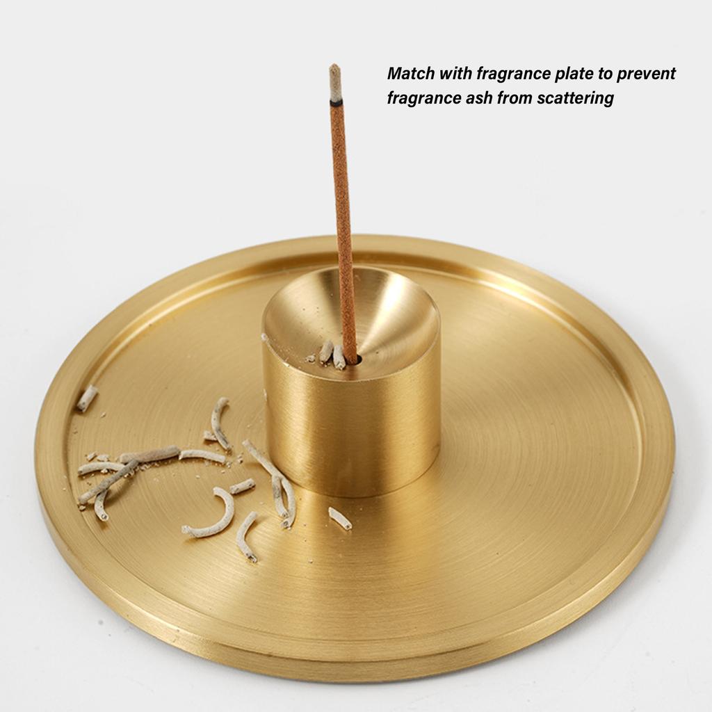 Elegant Brass Incenses Stick Burners with Ashes Catchers Tray for Meditation Home Decors Incenses Cones Holder Set