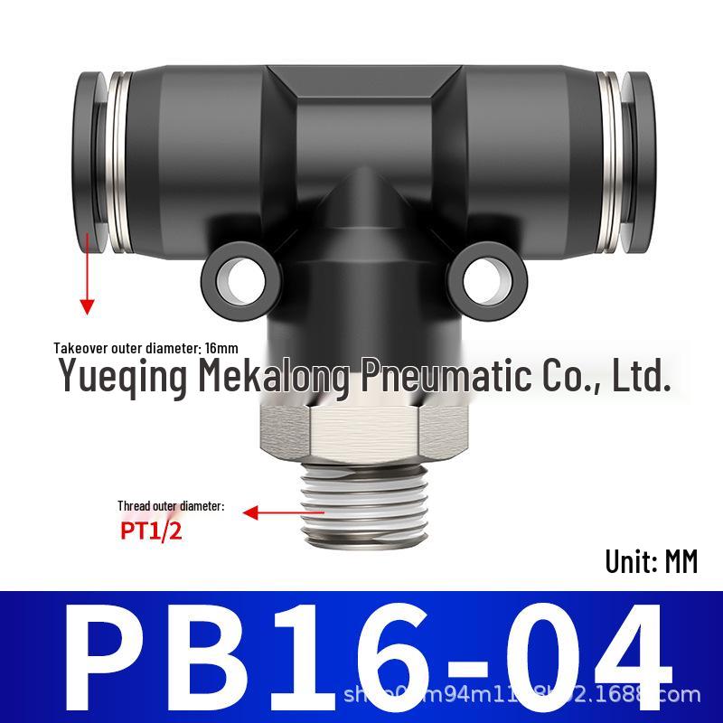 Three-Way Pneumatic Quick Connector Set for Air Hoses - Black, White, Blue Fittings